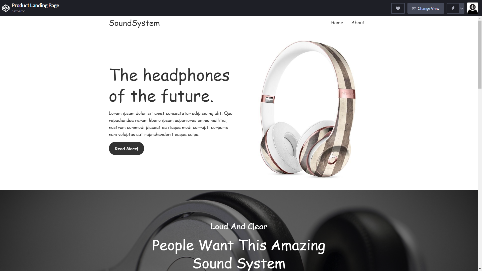 Product Landing Page